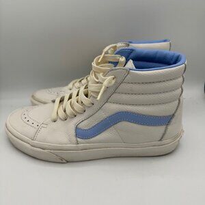 Vans Women's Sk8-Hi Vintage Leather Blanc de Blanc Blue High Top Size 9